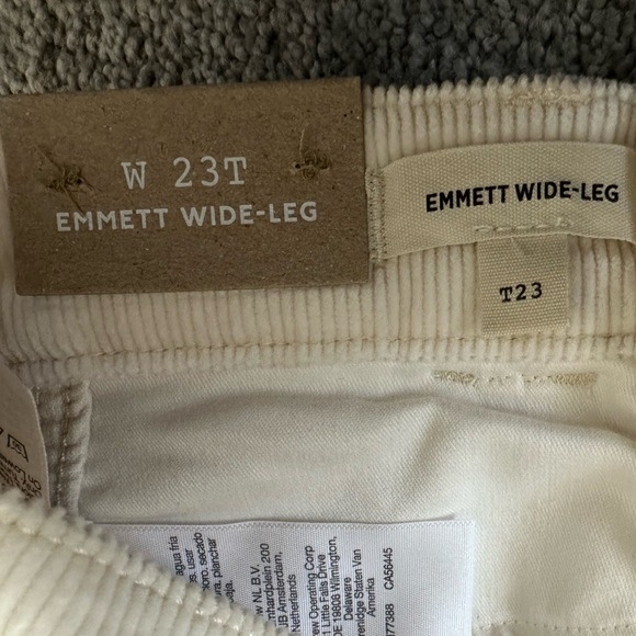 Madewell Tall Emmett 2.0 Wide-Leg Pants in Corduroy Size 23T Antique Cream - Picture 7 of 9